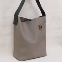 Image 2 of Tube Tote in pebbled gray