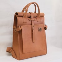 Image 2 of Roll Top Backpack midi in vintage light brown