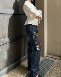 Image 2 of DISTRESSED PATCHWORK JEANS