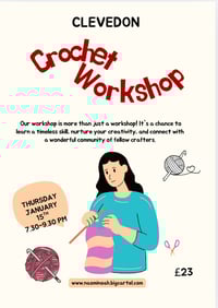 Image 1 of Clevedon learn to crochet Thursday January 15th 7.30-9.30pm