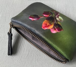 Image of St Johns Wort, velvet zipper purse - fits cards