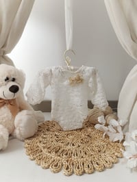 Image 1 of Newborn bodysuit for photoshoot | Elle | white lace