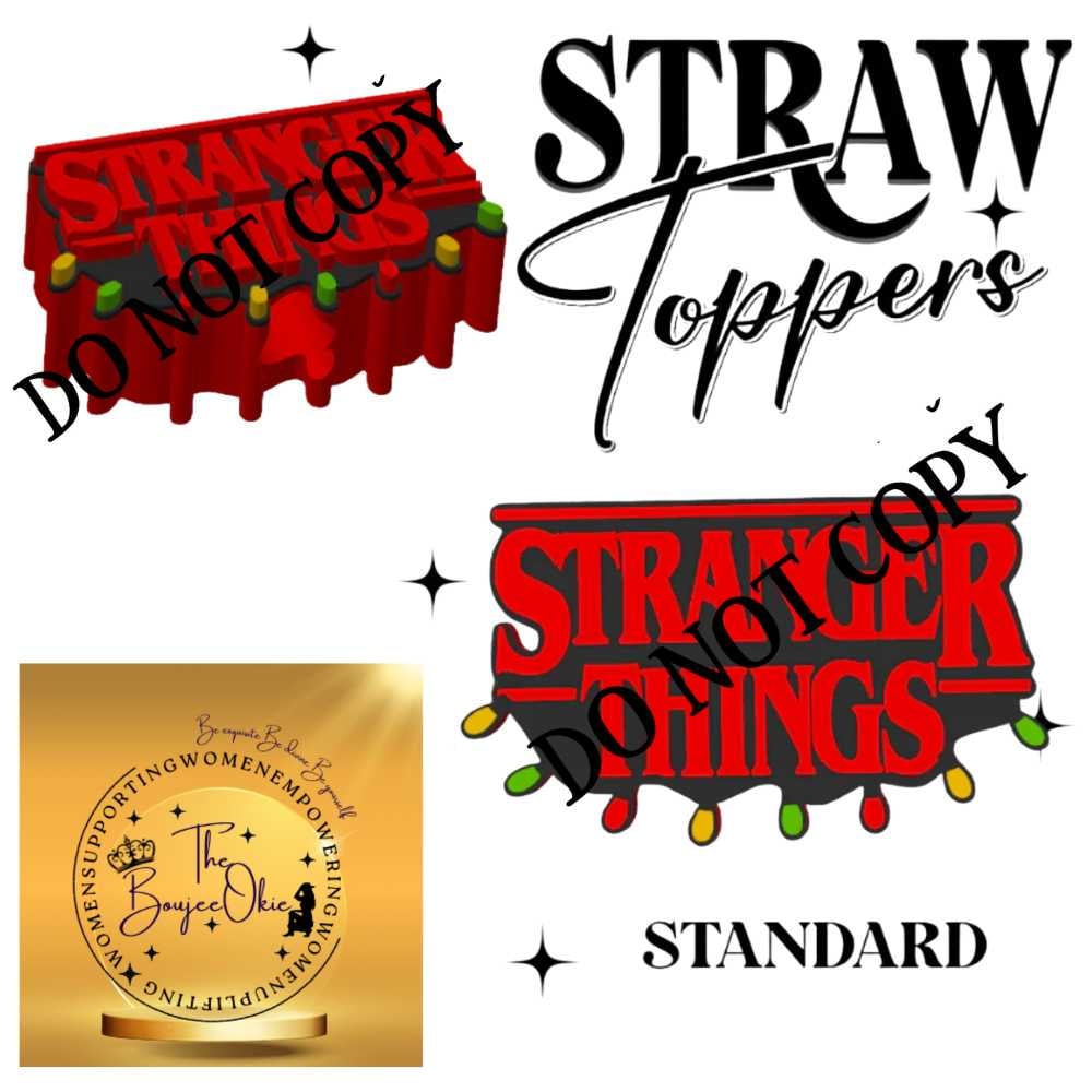 Image of Stranger Things Straw Topper For Standard Standard Straws