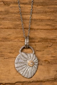 Image 1 of Recycled silver and 9ct pendant with antique cut diamond - no.1