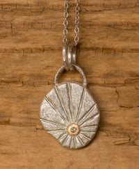 Image 1 of Recycled silver and 9ct pendant with antique cut diamond - no.2
