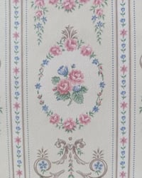 1990s Vintage Storey's Wallpaper Rolls - Cameo Stripe Cream Ditsy Floral - (Set of 3 Rolls) – detail view 4
