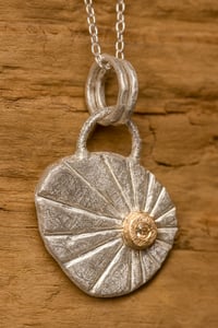 Image 2 of Recycled silver and 9ct pendant with antique cut diamond - no.2