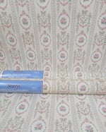 1990s Vintage Storey's Wallpaper Rolls - Cameo Stripe Cream Ditsy Floral - (Set of 3 Rolls) thumbnail 1
