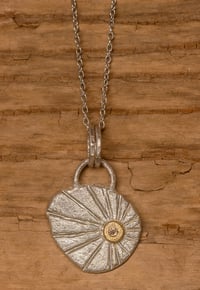 Image 1 of Recycled silver and 9ct pendant with antique cut diamond - no.3