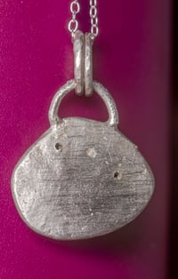 Image 3 of Recycled silver and 9ct pendant with Peridot and Sapphire