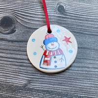 Image 2 of Handmade Christmas Snowman Decoration