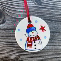 Image 3 of Handmade Christmas Snowman Decoration