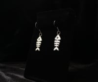 Image 3 of White Fish Bone Earrings