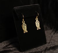 Image 2 of Gold fish bone earrings