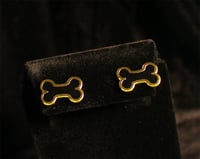 Image 2 of Gold dog bone earrings
