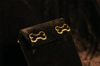 Image 3 of Gold dog bone earrings