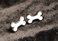 Image 1 of White dog bone earrings