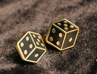 Image 1 of Gold dice earrings