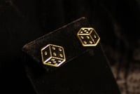 Image 2 of Gold dice earrings