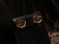 Image 3 of Gold dice earrings
