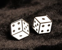Image 1 of White dice earrings