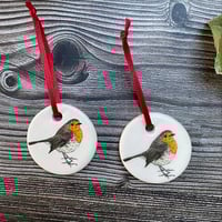 Image 1 of Handmade Christmas Robin Decoration