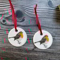 Image 3 of Handmade Christmas Robin Decoration