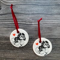 Image 1 of Little Black and White Dog Hanging Decorations