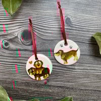 Image 2 of Little Brown Dogs Hanging Decorations