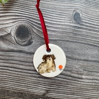 Image 2 of Little Shaggy Brown Dog Hanging Decoration