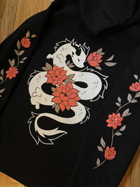 Image 2 of Floral Dragon Zipper Hoodie (Unisex)