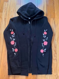 Image 3 of Floral Dragon Zipper Hoodie (Unisex)