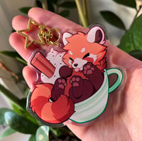 Red Panda Latte Keychain