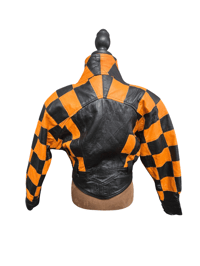 Image 4 of Orange & Black Leather Jacket 