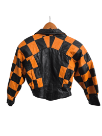 Image 5 of Orange & Black Leather Jacket 