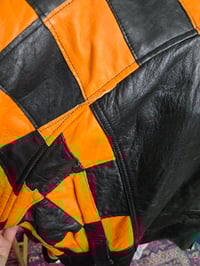 Image 7 of Orange & Black Leather Jacket 