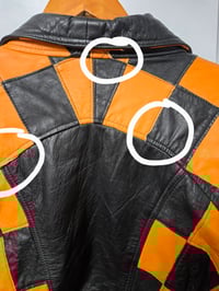 Image 9 of Orange & Black Leather Jacket 
