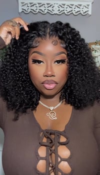 Image 1 of Coiled End Burmese Curly 5x5 Closure Bob Wig in 14”