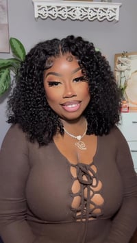 Image 5 of Coiled End Burmese Curly 5x5 Closure Bob Wig in 14”