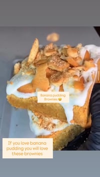 Banana Pudding Brownie Slab