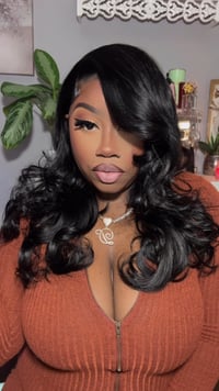 Image 2 of Jet Black 7x5 Layered Straight Wig in 20”