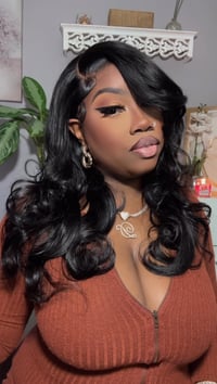 Image 1 of Jet Black 7x5 Layered Straight Wig in 20”