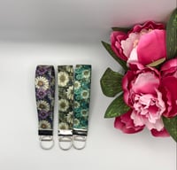 Image 3 of Daisies & Leopard Print Wristlet Keychains for Car Keys