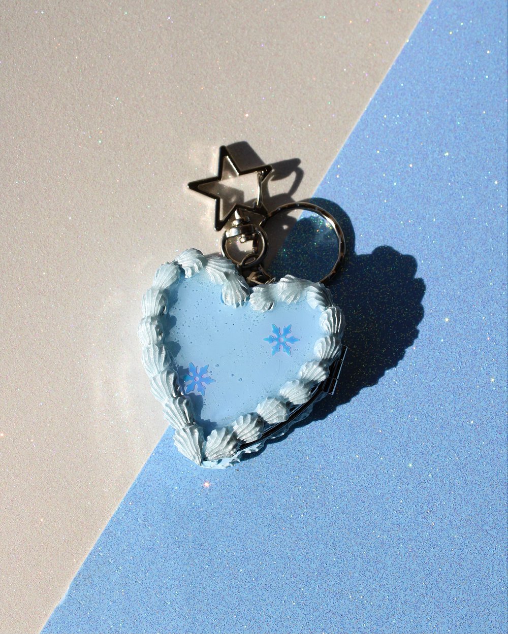 Image of Snowflake Cake Keychain Compact Mirror