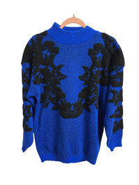 Image 1 of Vintage Blue & Black Size L Sweater
