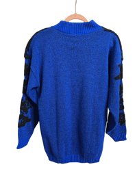 Image 2 of Vintage Blue & Black Size L Sweater