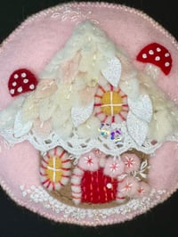 Image 3 of Forest Gingerbread Cottage Fairy House Pincushion