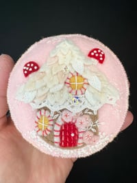 Image 4 of Forest Gingerbread Cottage Fairy House Pincushion