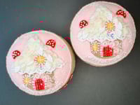 Image 2 of Forest Gingerbread Cottage Fairy House Pincushion