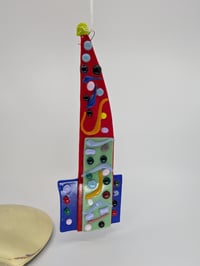 Image 1 of Tall Red Tree Glass Ornament by Jimmy Dutcher